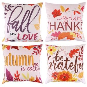 Fall / Autumn decor pillow covers. Set of 4.